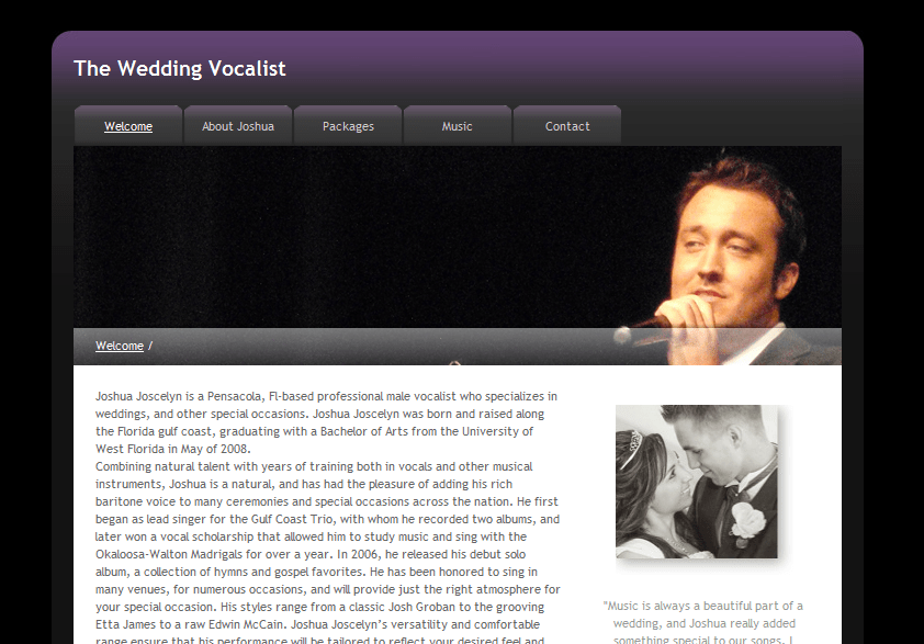 image of The Wedding Vocalist Website